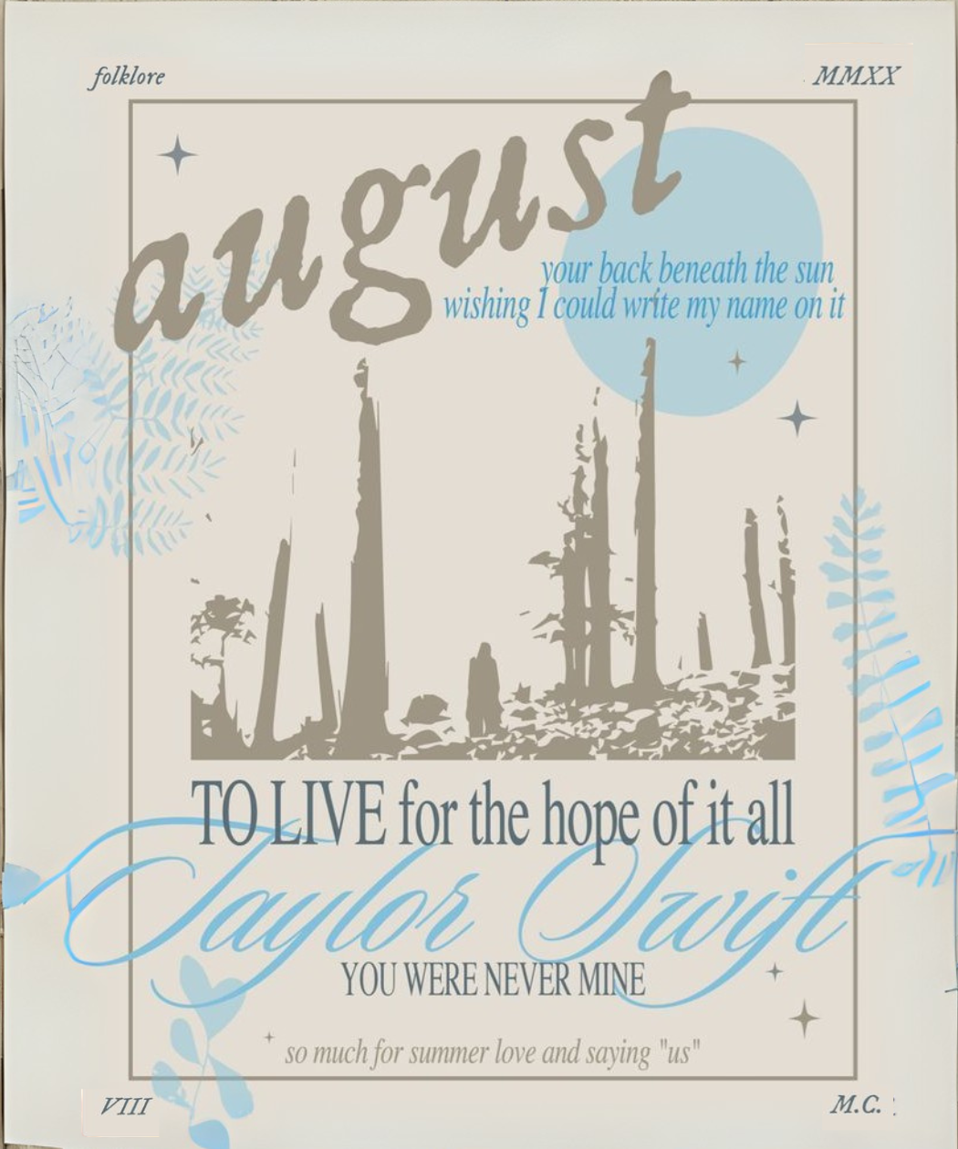 TAYLOR SWIFT - AUGUST (A5)